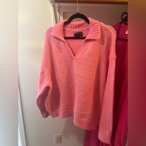 ASOS Pink Collared Sweater NWOT Size 14